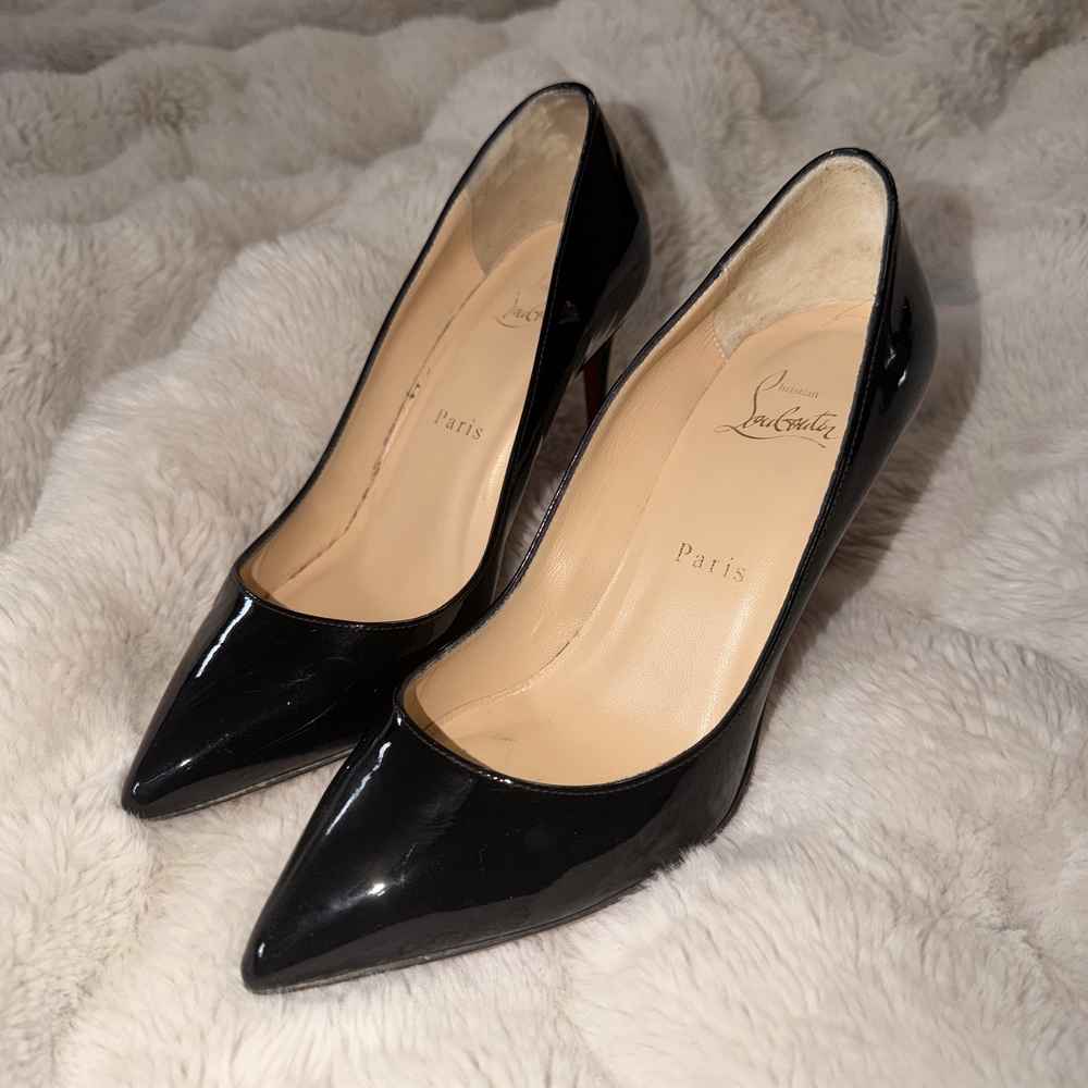 Christian Louboutin Kate Black Patent Leather Women's Pumps